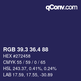 カラーコード: RGB 39.3 36.4 88 | qconv.com