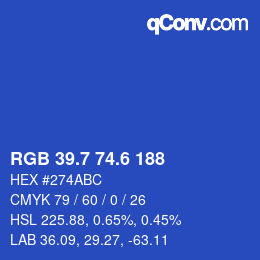 カラーコード: RGB 39.7 74.6 188 | qconv.com