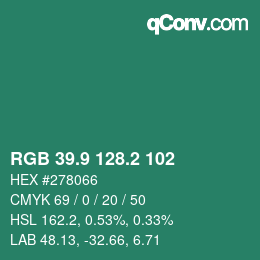 Color code: RGB 39.9 128.2 102 | qconv.com