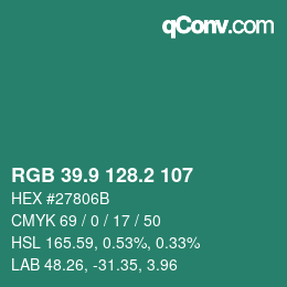 Color code: RGB 39.9 128.2 107 | qconv.com