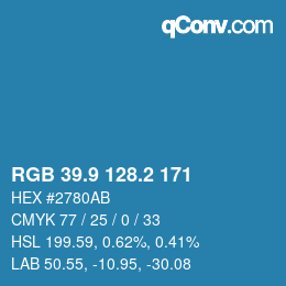 Color code: RGB 39.9 128.2 171 | qconv.com