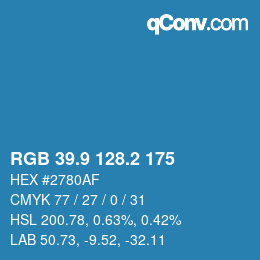 Color code: RGB 39.9 128.2 175 | qconv.com