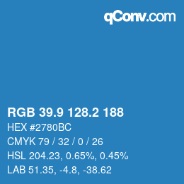 Color code: RGB 39.9 128.2 188 | qconv.com