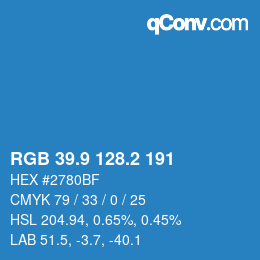 Color code: RGB 39.9 128.2 191 | qconv.com