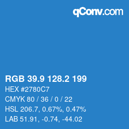 Color code: RGB 39.9 128.2 199 | qconv.com