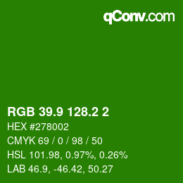 カラーコード: RGB 39.9 128.2 2 | qconv.com