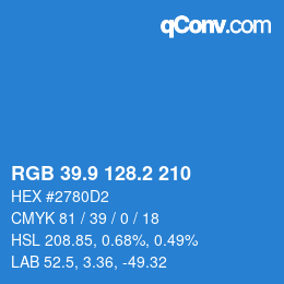 Color code: RGB 39.9 128.2 210 | qconv.com