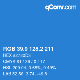 Color code: RGB 39.9 128.2 211 | qconv.com