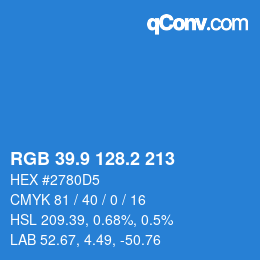 Color code: RGB 39.9 128.2 213 | qconv.com