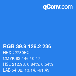 Color code: RGB 39.9 128.2 236 | qconv.com