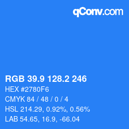 Color code: RGB 39.9 128.2 246 | qconv.com
