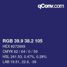 カラーコード: RGB 39.9 38.2 105 | qconv.com