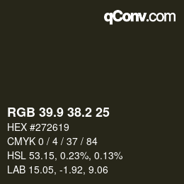 Color code: RGB 39.9 38.2 25 | qconv.com