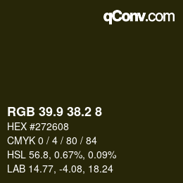 カラーコード: RGB 39.9 38.2 8 | qconv.com