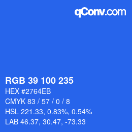 Color code: RGB 39 100 235 | qconv.com