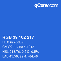 Color code: RGB 39 102 217 | qconv.com