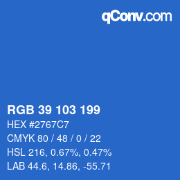 Color code: RGB 39 103 199 | qconv.com