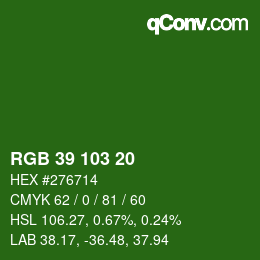 Color code: RGB 39 103 20 | qconv.com