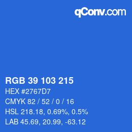 カラーコード: RGB 39 103 215 | qconv.com