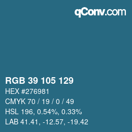 Color code: RGB 39 105 129 | qconv.com