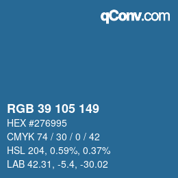 Color code: RGB 39 105 149 | qconv.com