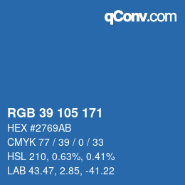 Color code: RGB 39 105 171 | qconv.com