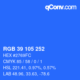 Color code: RGB 39 105 252 | qconv.com