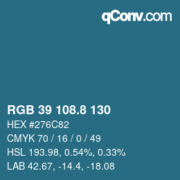 Color code: RGB 39 108.8 130 | qconv.com