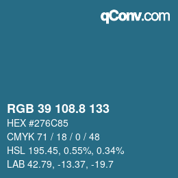 Color code: RGB 39 108.8 133 | qconv.com