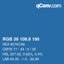 Color code: RGB 39 108.8 166 | qconv.com