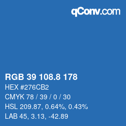 Color code: RGB 39 108.8 178 | qconv.com