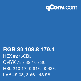 カラーコード: RGB 39 108.8 179.4 | qconv.com