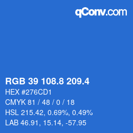 カラーコード: RGB 39 108.8 209.4 | qconv.com