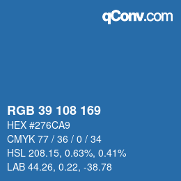 Color code: RGB 39 108 169 | qconv.com