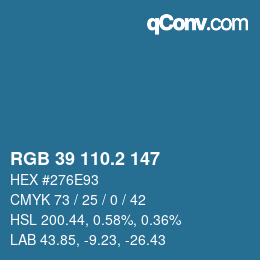 Color code: RGB 39 110.2 147 | qconv.com
