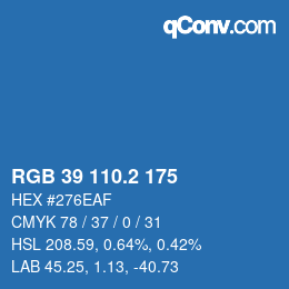 Color code: RGB 39 110.2 175 | qconv.com