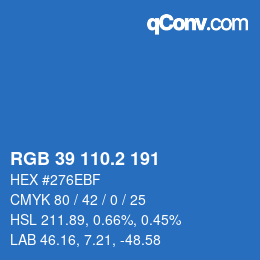 Color code: RGB 39 110.2 191 | qconv.com