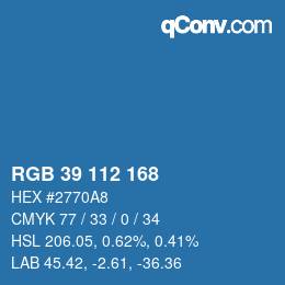 カラーコード: RGB 39 112 168 | qconv.com