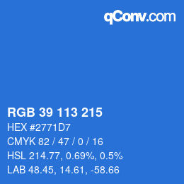 Color code: RGB 39 113 215 | qconv.com