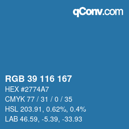 Color code: RGB 39 116 167 | qconv.com