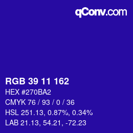 Color code: RGB 39 11 162 | qconv.com