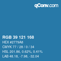 Color code: RGB 39 121 168 | qconv.com