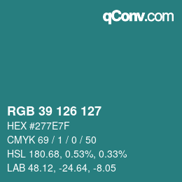 Color code: RGB 39 126 127 | qconv.com