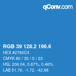 カラーコード: RGB 39 128.2 196.6 | qconv.com