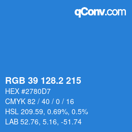 カラーコード: RGB 39 128.2 215 | qconv.com