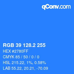 Color code: RGB 39 128.2 255 | qconv.com