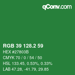 カラーコード: RGB 39 128.2 59 | qconv.com