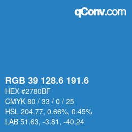 カラーコード: RGB 39 128.6 191.6 | qconv.com