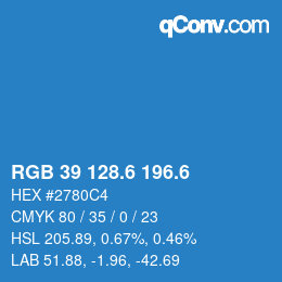 カラーコード: RGB 39 128.6 196.6 | qconv.com