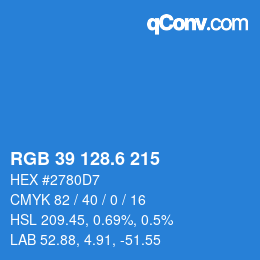 カラーコード: RGB 39 128.6 215 | qconv.com
